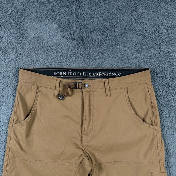 Prana Pants Mens 36x32 Brown Stretch Zion Straight Fit Cargo Belted Outdoor - Picture 2 of 16